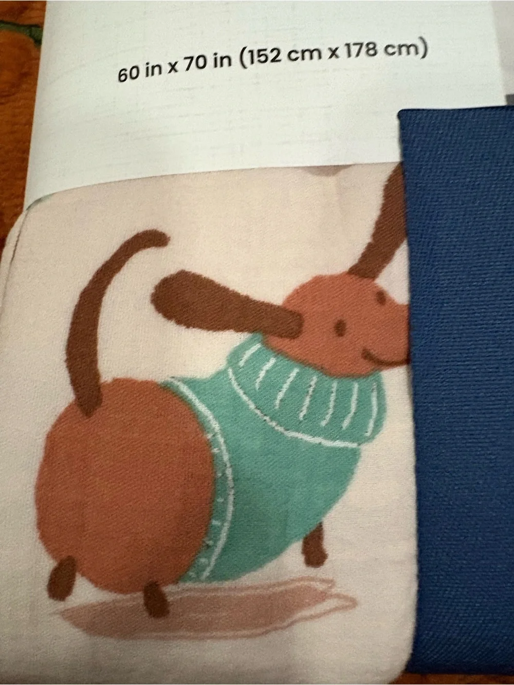 NWT wiener dog throw